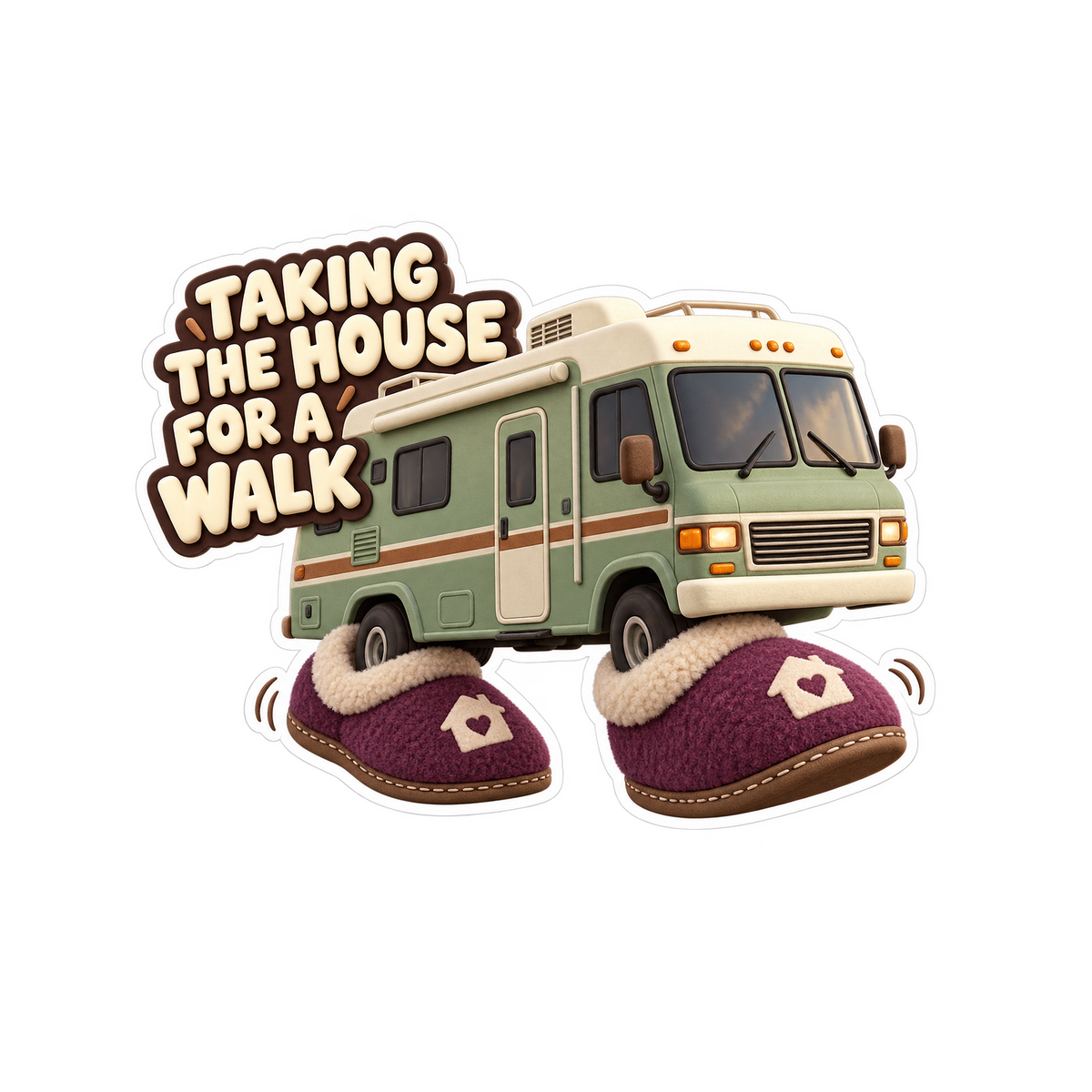 Motorhome Bedroom Slippers Vinyl Sticker Decal