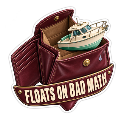 Boat Wallet Bad Math Vinyl Sticker Decal