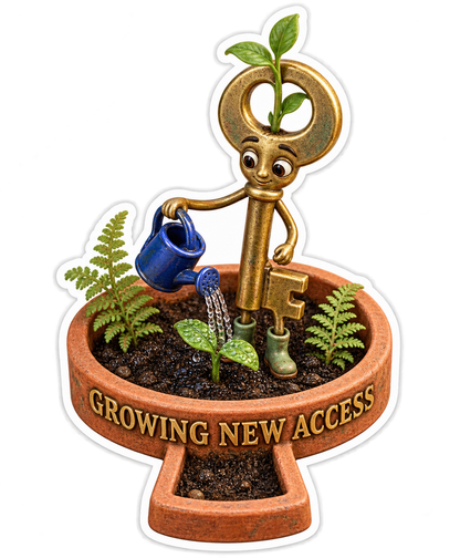Growing New Access Key Planter Vinyl Sticker Decal