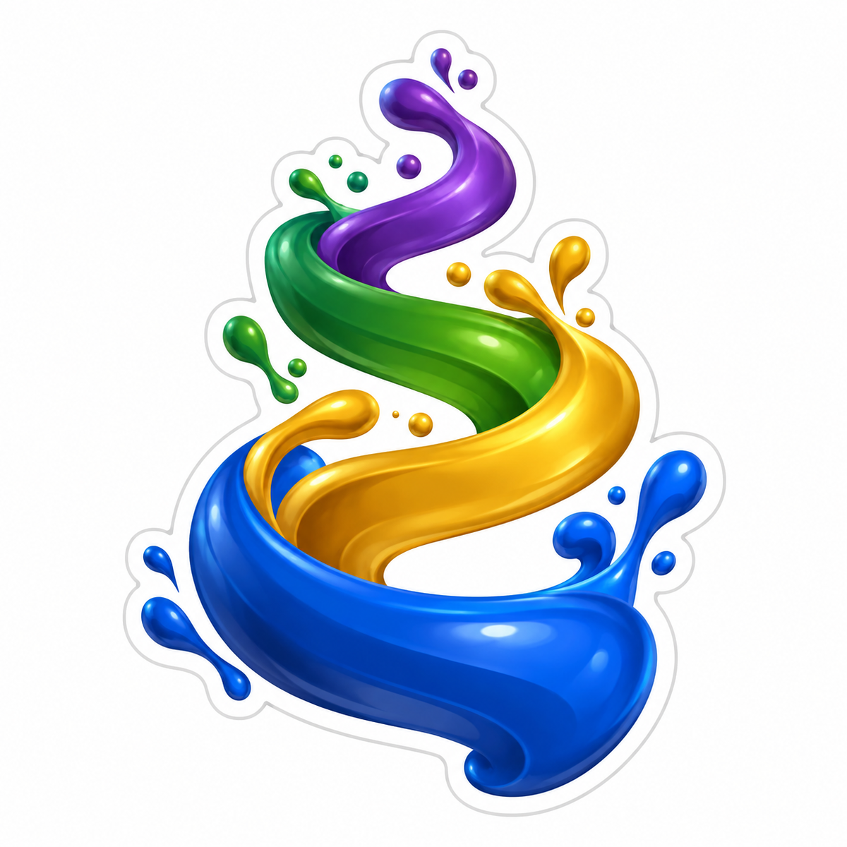 Green Gold Blue Violet Paint Spiral Vinyl Sticker Decal