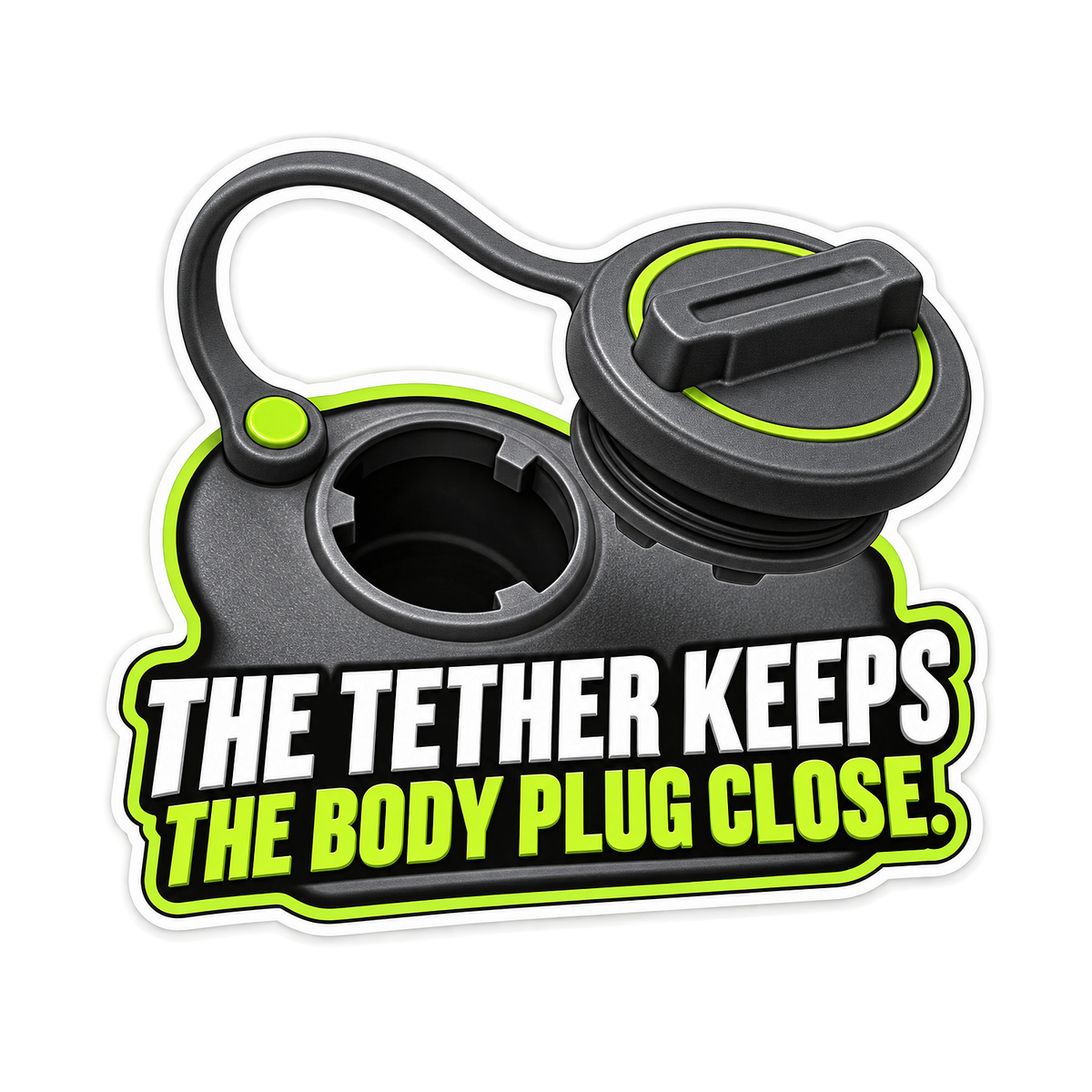 Underbody Body Plug Tether Vinyl Sticker Decal