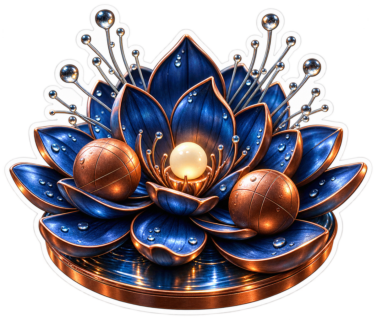 Halloween Bocce Blue Lotus Pallino Night Marker Vinyl Sticker Decal