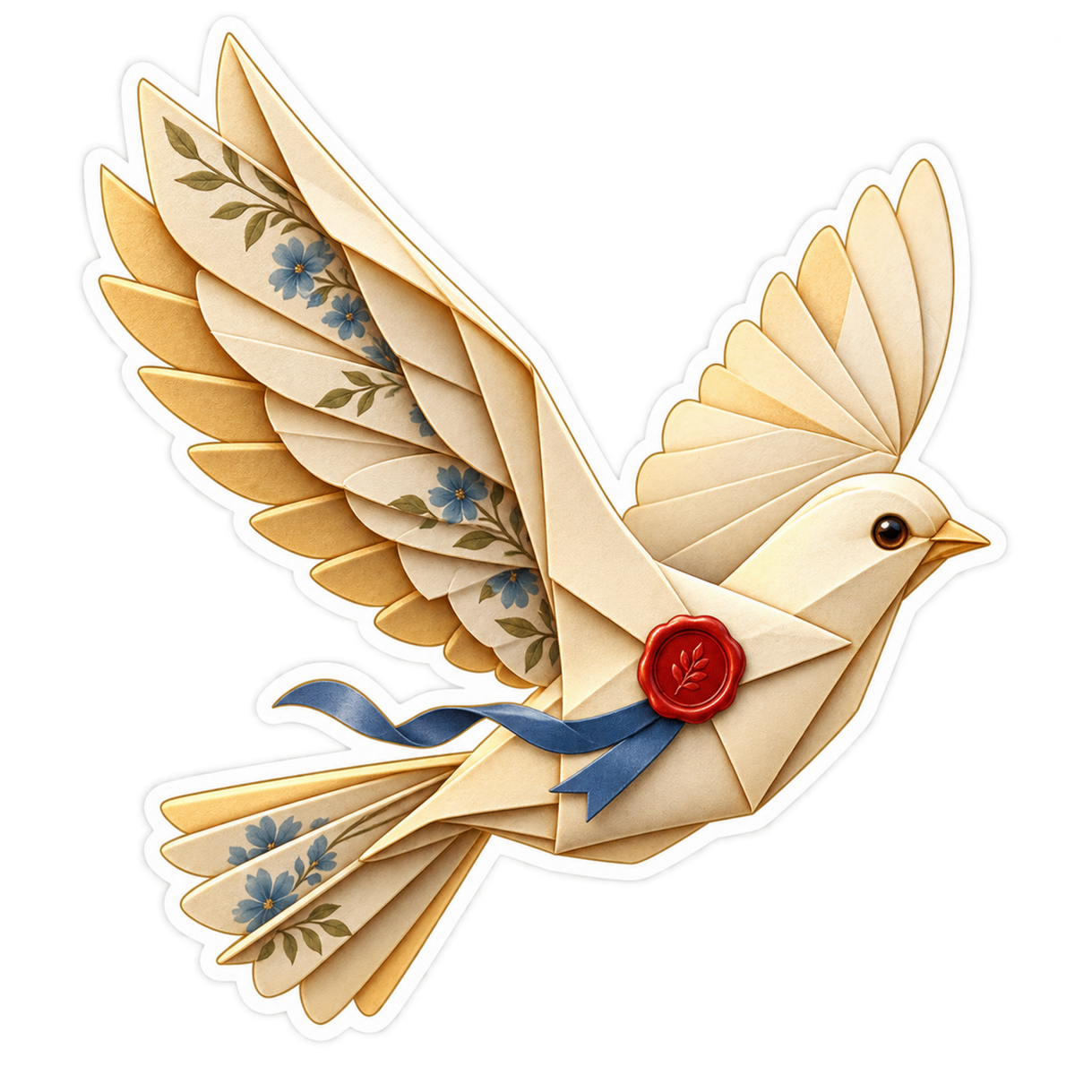 Pen Pal Origami Letter Bird Vinyl Sticker Decal