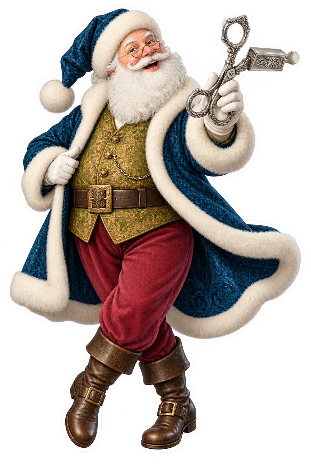 Santa Victorian Silver Lamp Wick Trimmer Vinyl Sticker Decal