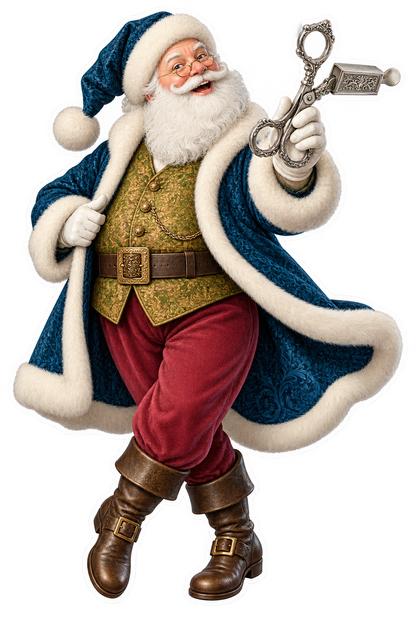 Santa Victorian Silver Lamp Wick Trimmer Vinyl Sticker Decal