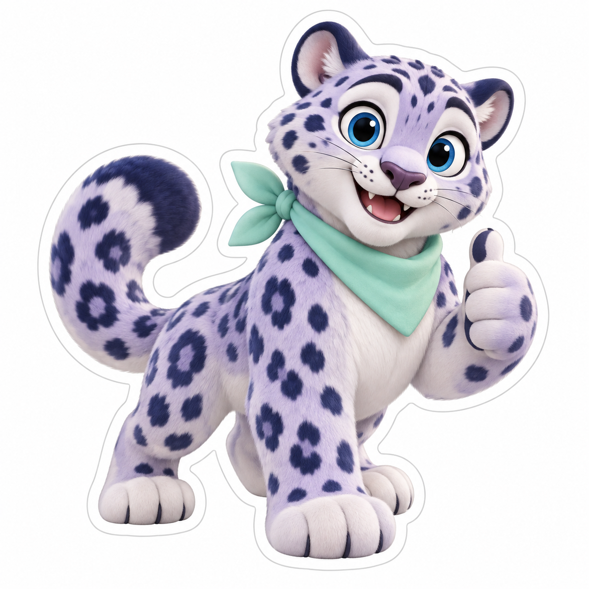 Lavender Snow Leopard With Navy Spots Vinyl Sticker Decal