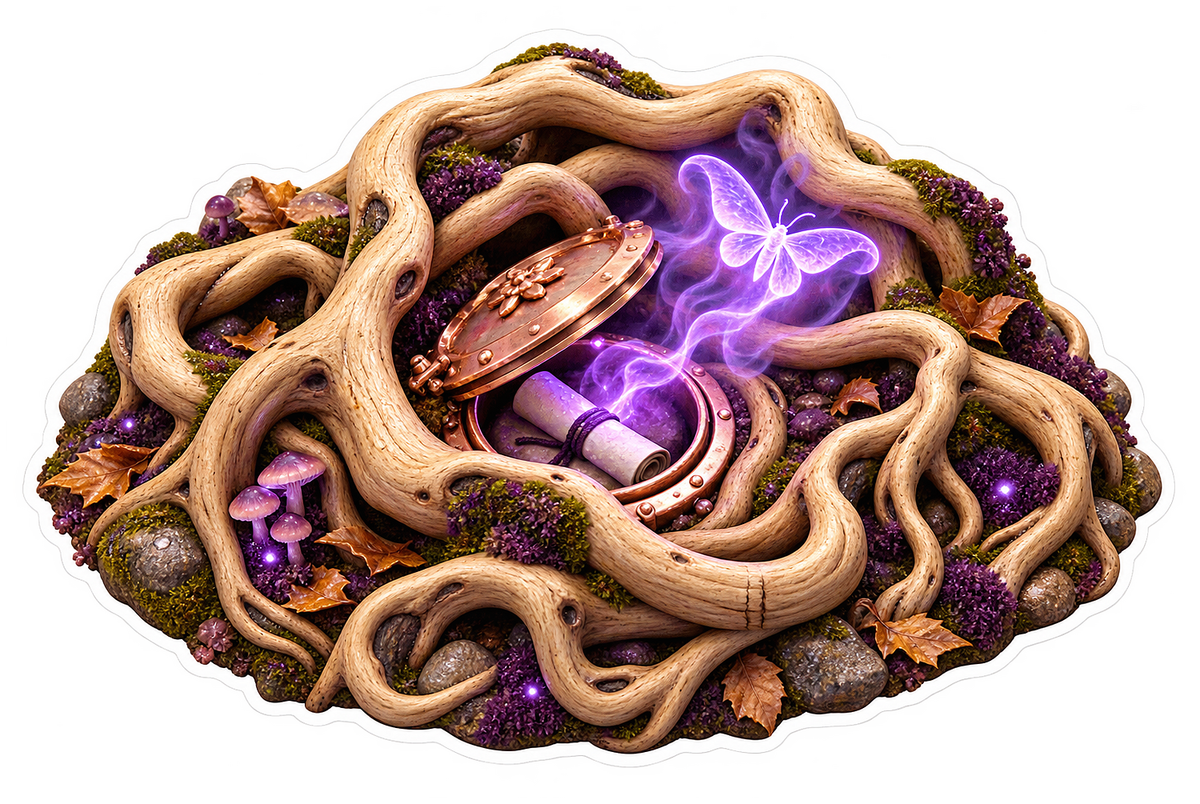 Halloween Geocache Root Maze Hatch Cache Vinyl Sticker Decal