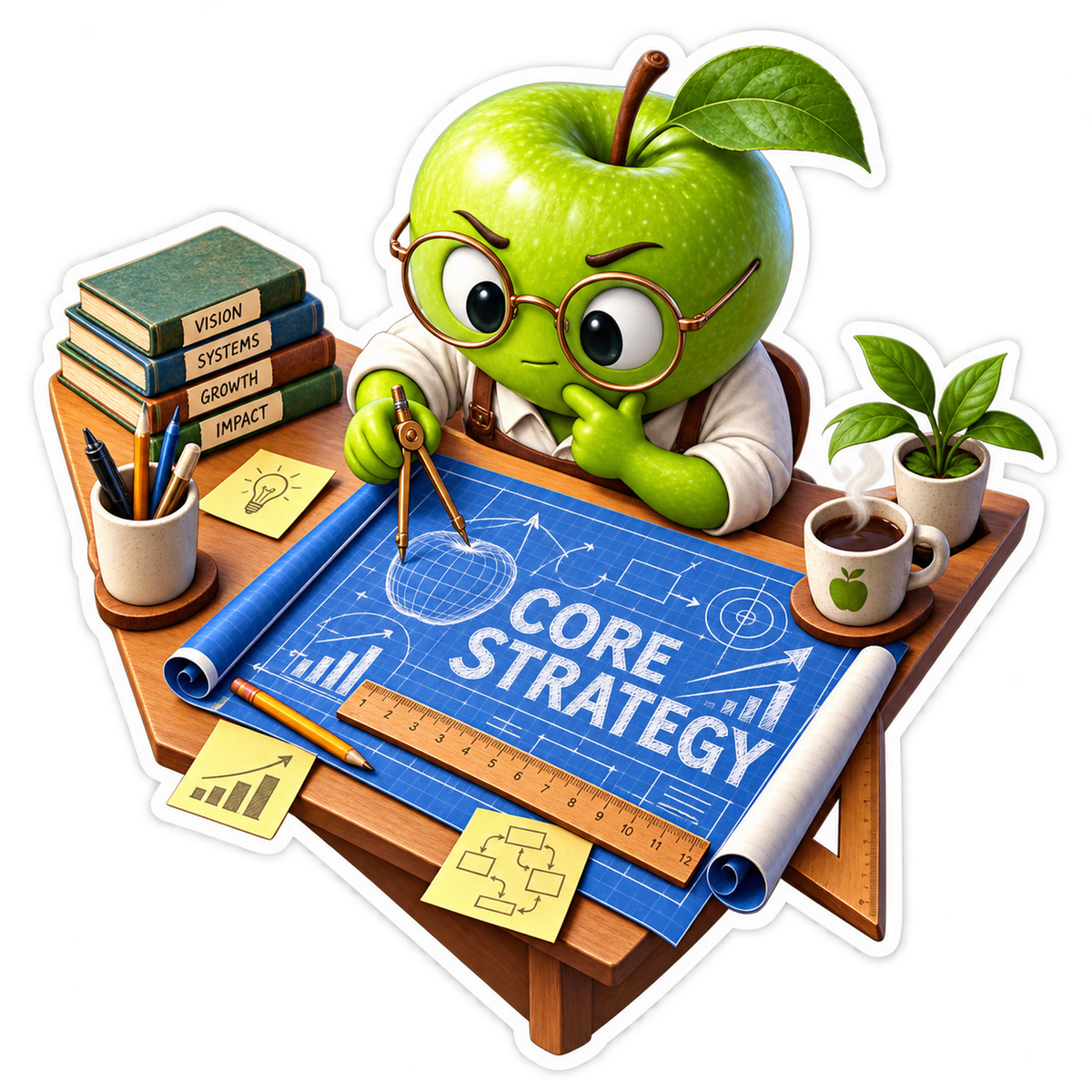 Core Strategy Green Apple Planning Vinyl Sticker Decal