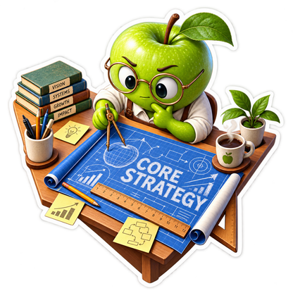 Core Strategy Green Apple Planning Vinyl Sticker Decal