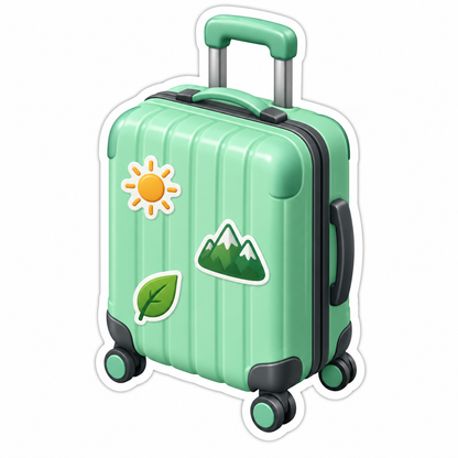 Mint Hard Shell Travel Suitcase Vinyl Sticker Decal