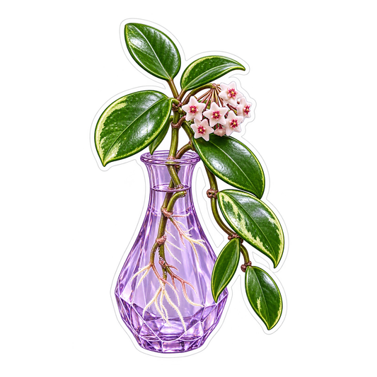 Houseplant Propagation Hoya Lavender Vase Vinyl Sticker Decal