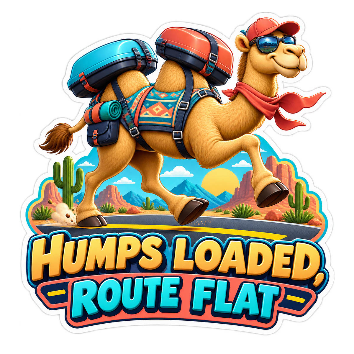 Humps Loaded Route Flat Vinyl Sticker Decal