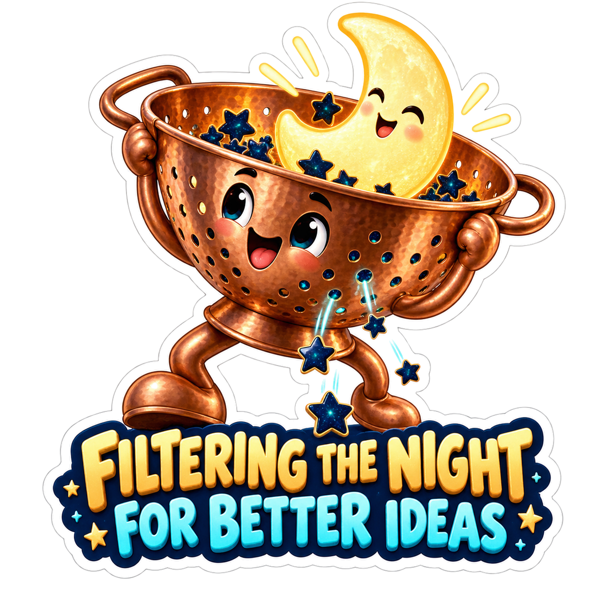 Colander Night Ideas Vinyl Sticker Decal