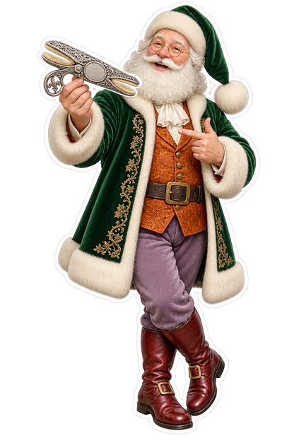 Santa Antique Silver Cravat Pin Cleaner Vinyl Sticker Decal