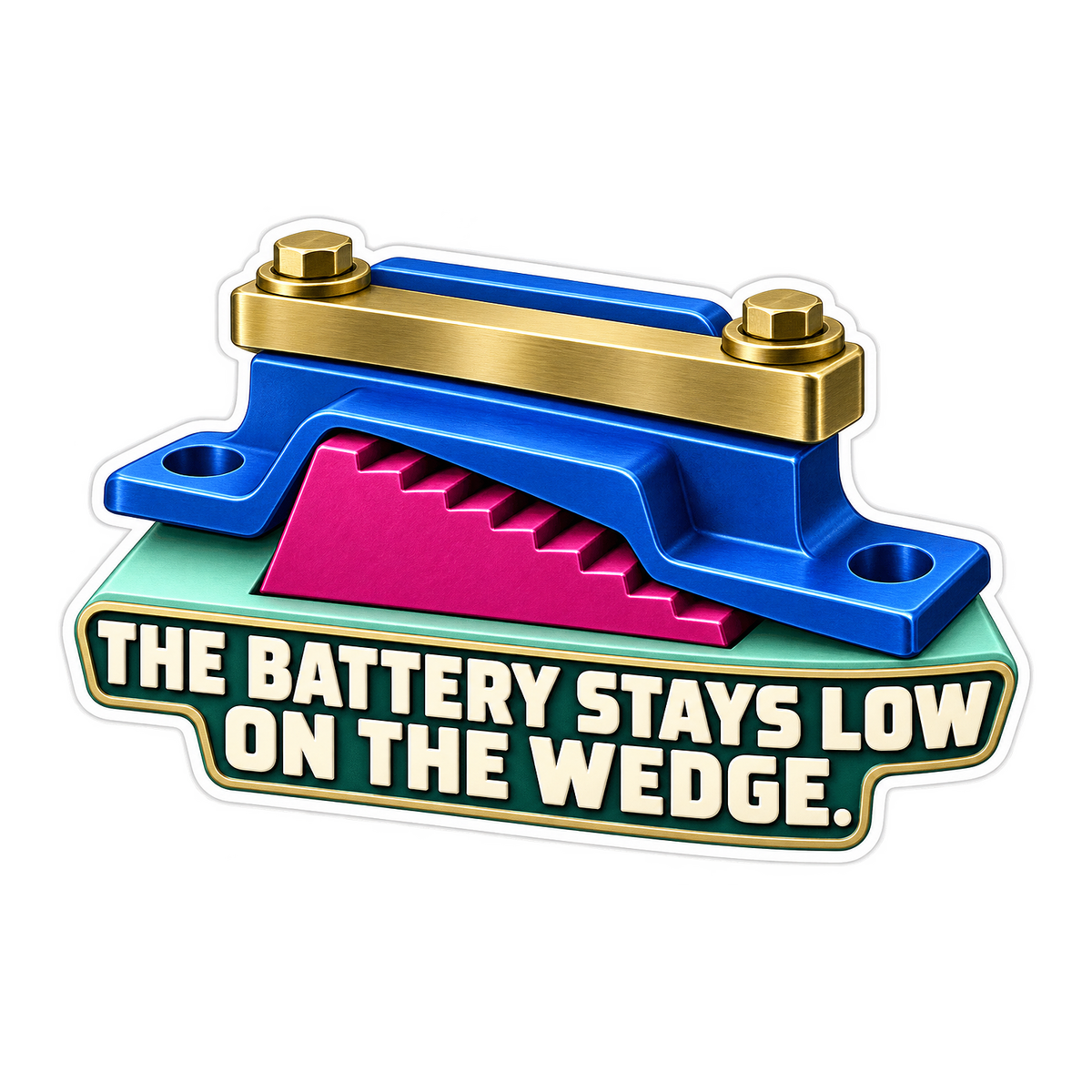 Battery Hold Down Wedge Vinyl Sticker Decal