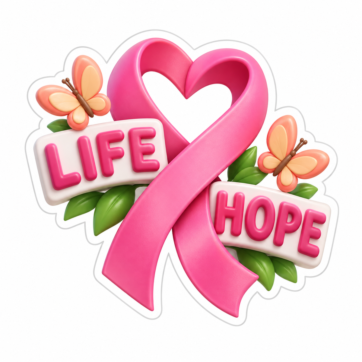 Life Hope Pink Peach Vinyl Sticker Decal