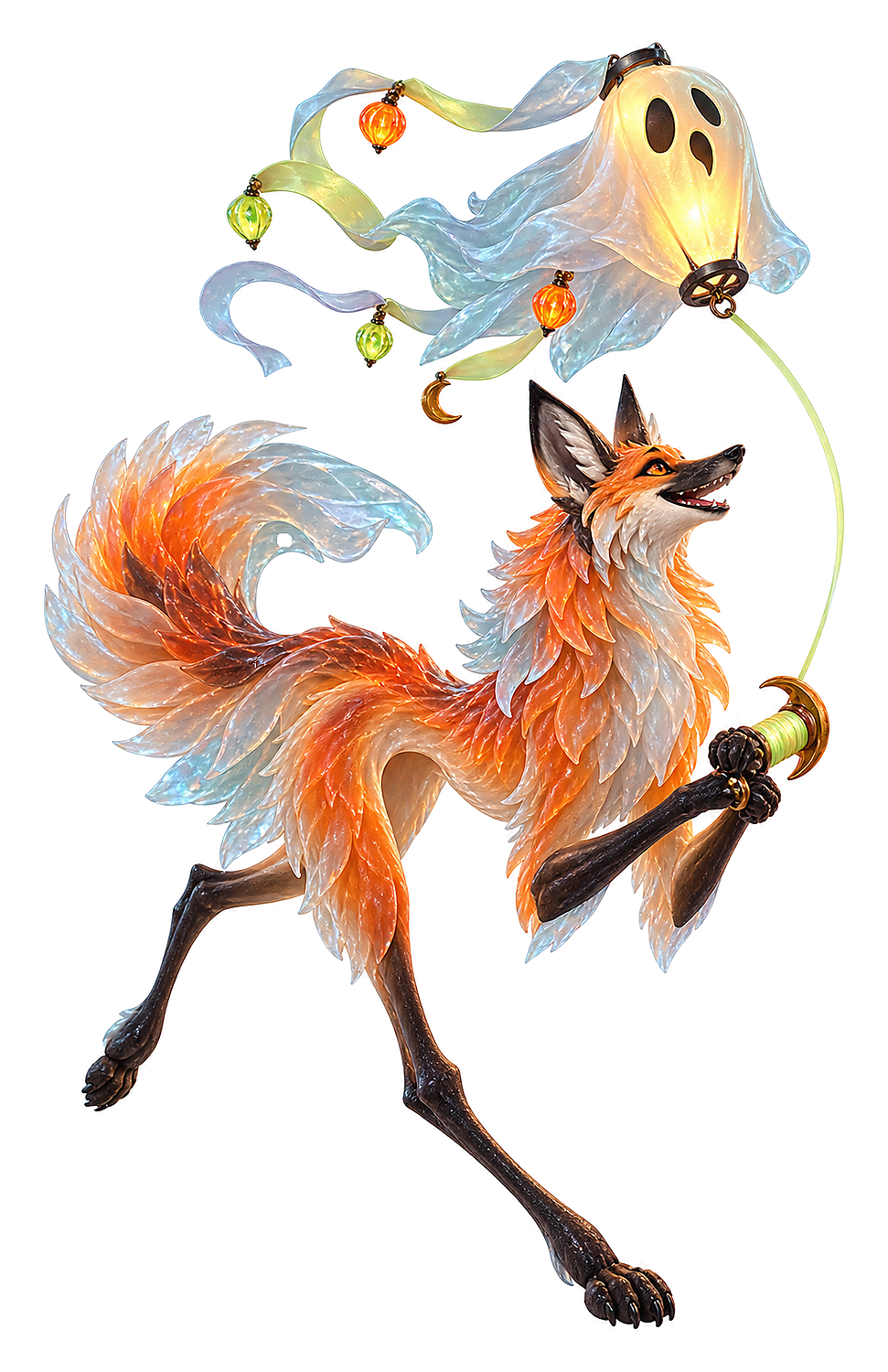 Acrylic Maned Wolf Ghost Lantern Kite Pilot Vinyl Sticker Decal