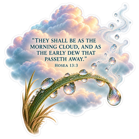 Bible Morning Cloud Dew Hosea 13 3 Vinyl Sticker Decal