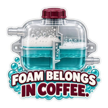 Coolant Degas Bottle Baffle Vinyl Sticker Decal