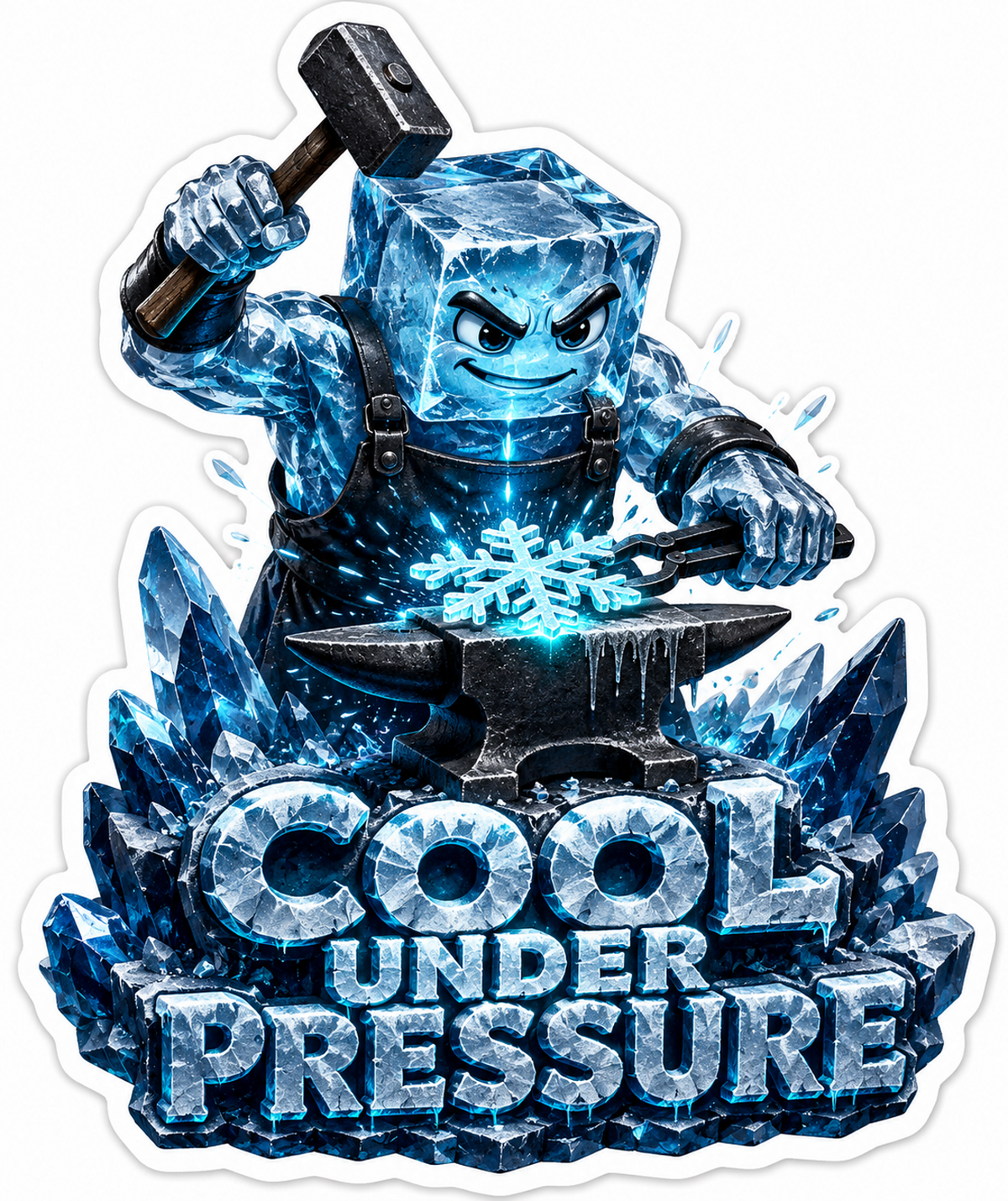 Cool Under Pressure Ice Blacksmith Vinyl Sticker Decal