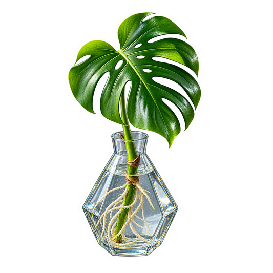 Houseplant Propagation Monstera Hexagonal Flask Vinyl Sticker Decal