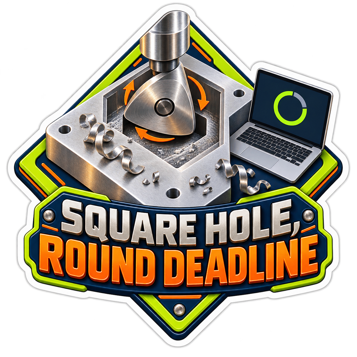 Hole Round Deadline Reuleaux Triangle Drill Vinyl Sticker Decal