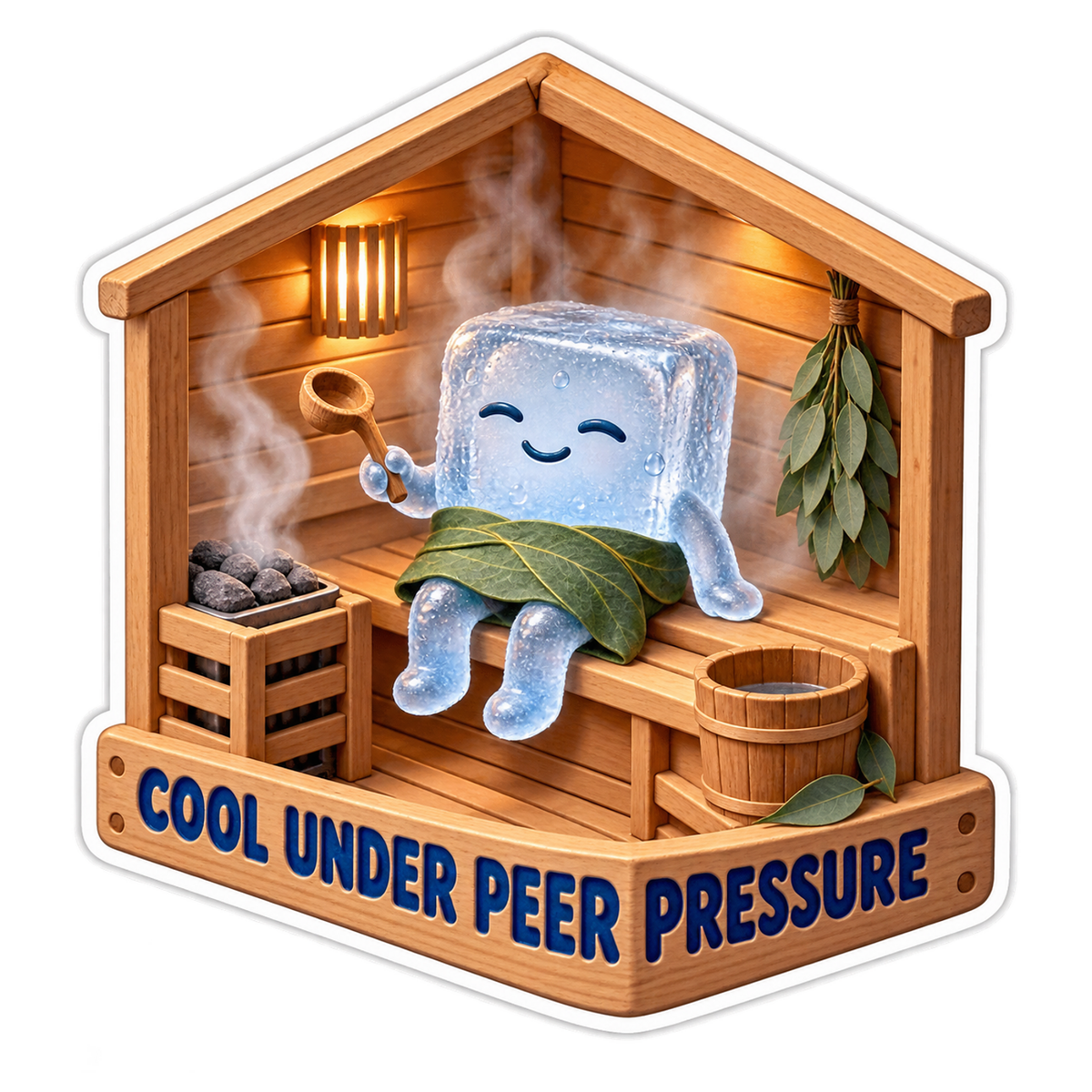 Cool under Peer Pressure Ice Cube Sauna Vinyl Sticker Decal