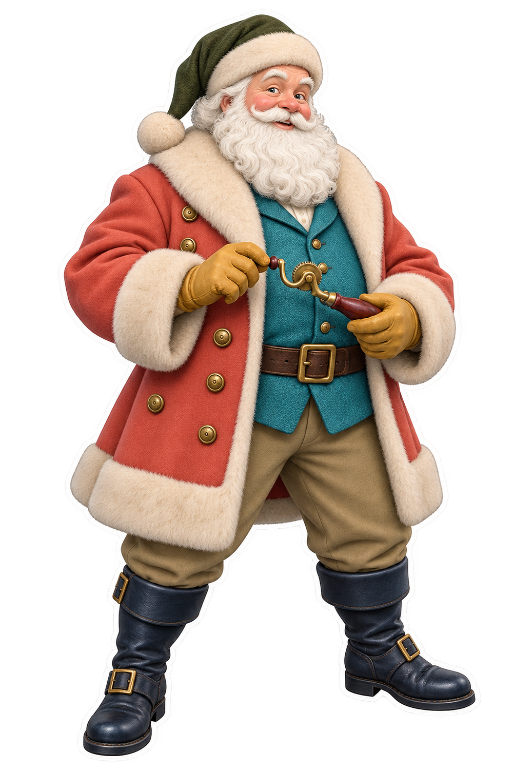 Santa Antique Brass Spectacle Lens Groover Vinyl Sticker Decal