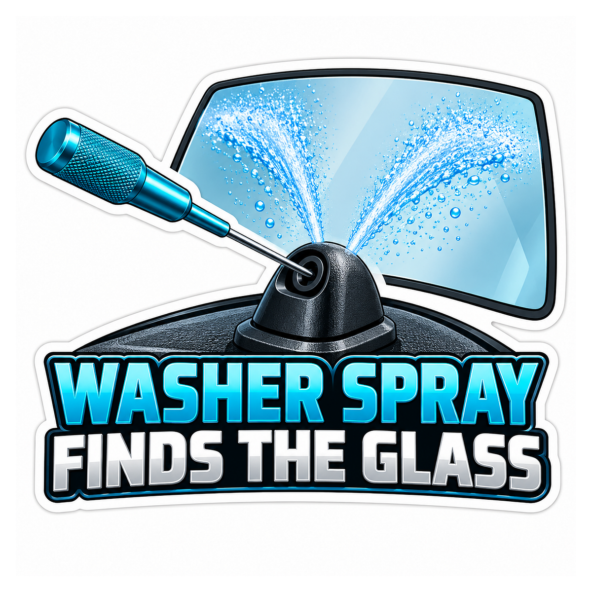 Windshield Washer Nozzle Aiming Needle Vinyl Sticker Decal