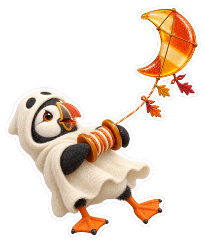 Saffron Felt Ghost Puffin Caramel Corn Kite Reel Vinyl Sticker Decal
