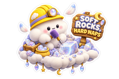 Soft Rocks Hard Naps Cloud Miner Vinyl Sticker Decal