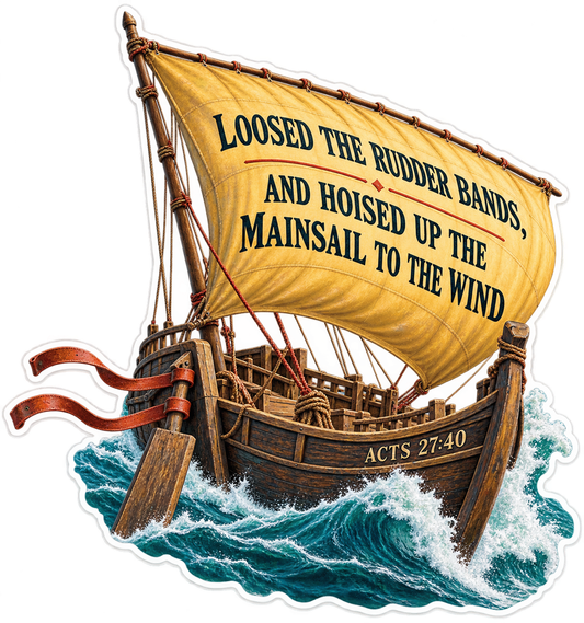 Bible Acts 27 40 Mainsail Rudder Vinyl Sticker Decal