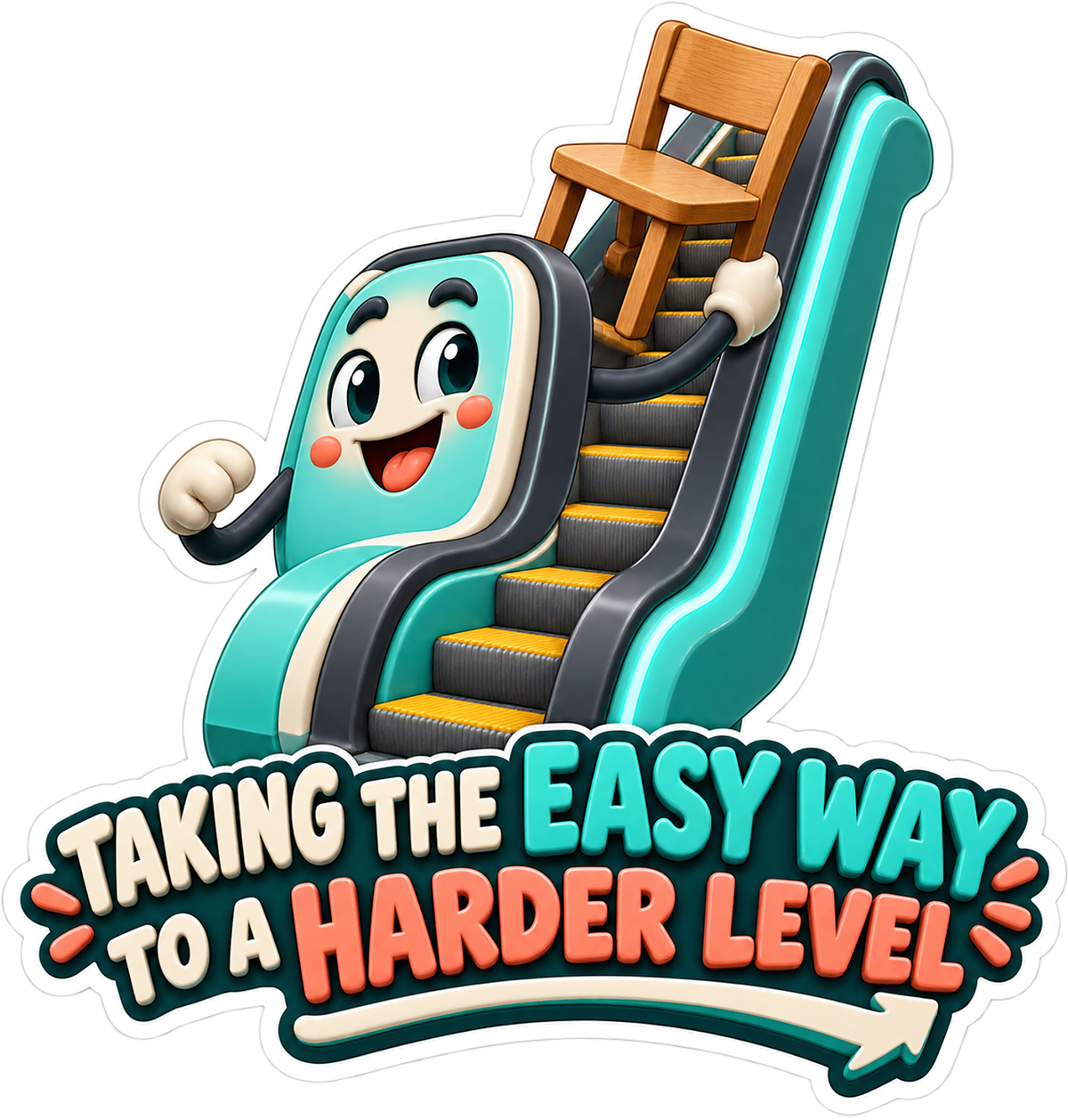 Escalator Easy Way Vinyl Sticker Decal