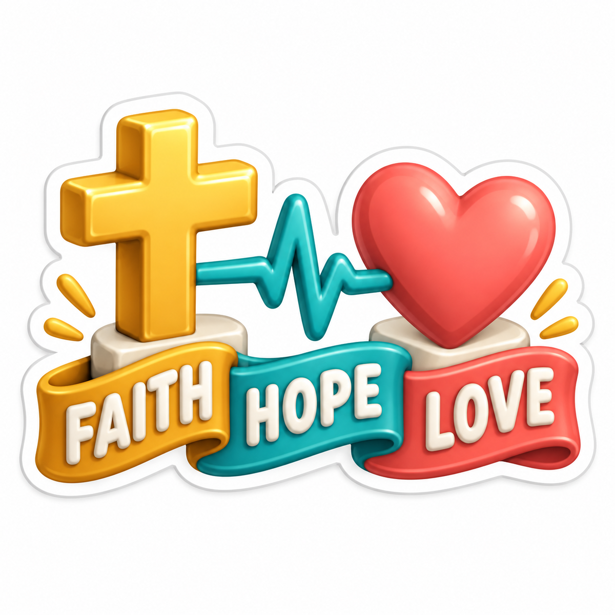 Faith Hope Love Vinyl Sticker Decal