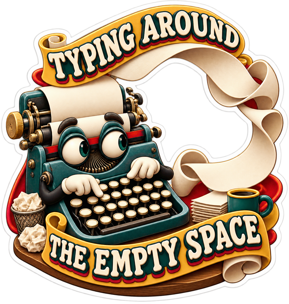 Typing Empty Space Typewriter Vinyl Sticker Decal