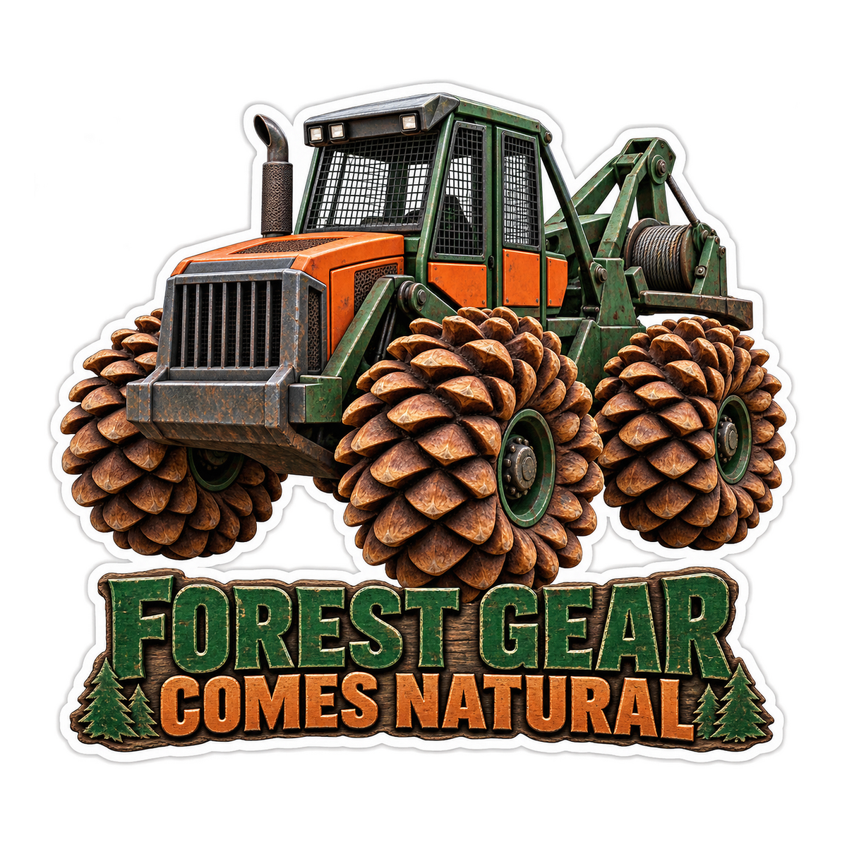 Forest Gear Comes Natural Vinyl Sticker Decal