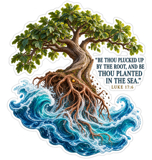 Bible Uprooted Tree Sea Luke 17 6 Vinyl Sticker Decal