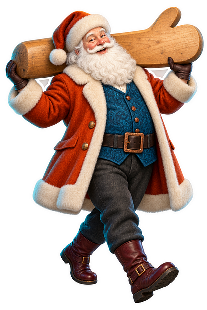 Santa Antique Maple Mitten Shaping Block Vinyl Sticker Decal