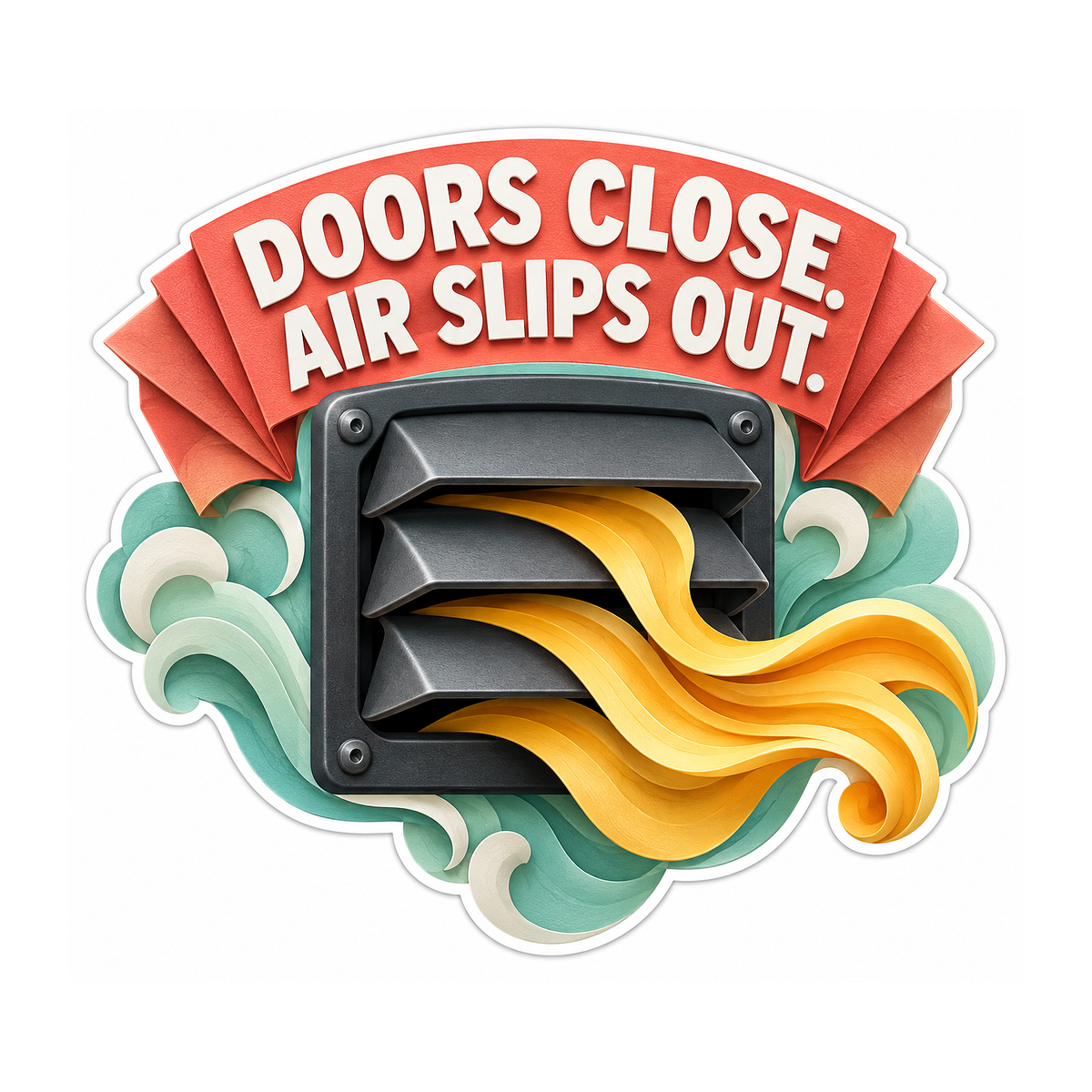 Cabin Pressure Vent Air Slips Out Vinyl Sticker Decal