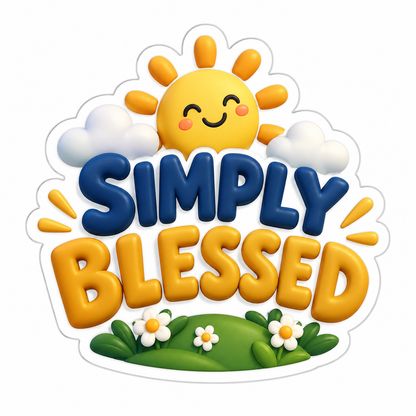 Simply Blessed Navy Ochre Vinyl Sticker Decal