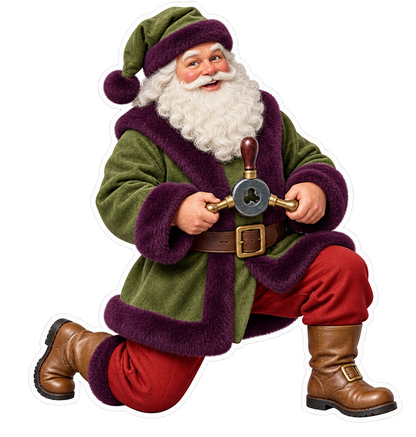 Santa Antique Steel Bicycle Spoke Thread Die Vinyl Sticker Decal