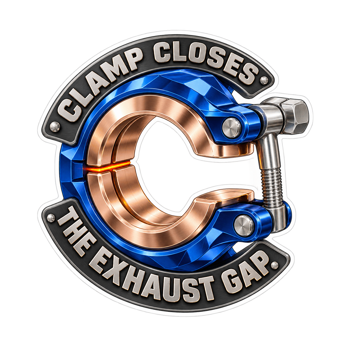 Exhaust V Band Clamp Gap Vinyl Sticker Decal