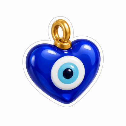 Cobalt Heart Charm Vinyl Sticker Decal