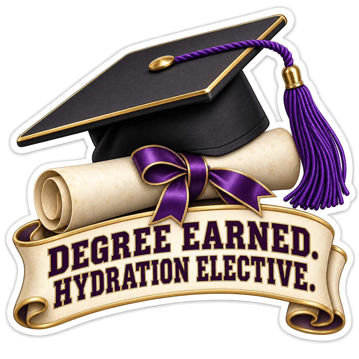Degree Earned Vinyl Sticker Decal