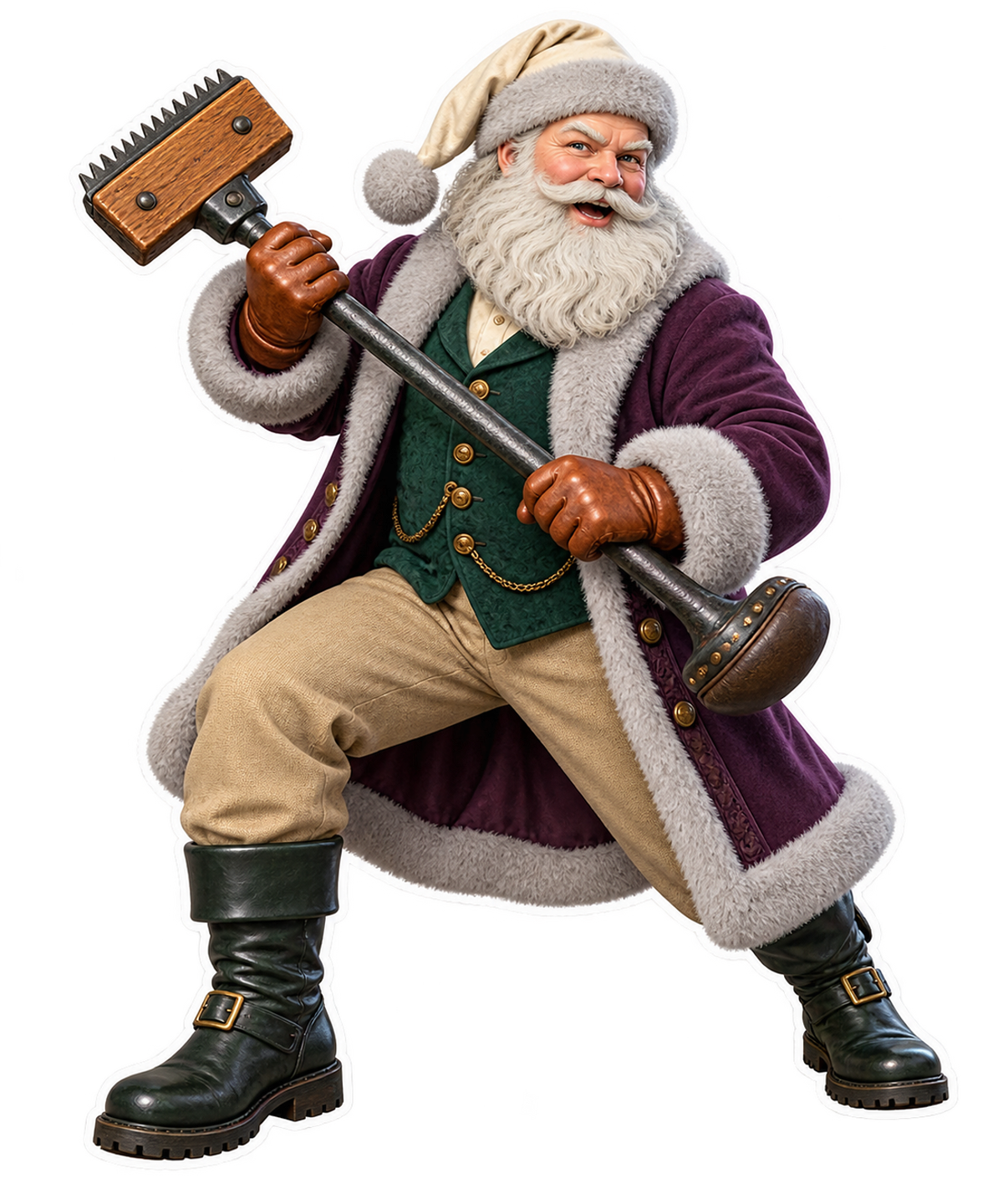 Santa Antique Carpet Stretcher Knee Kicker Vinyl Sticker Decal