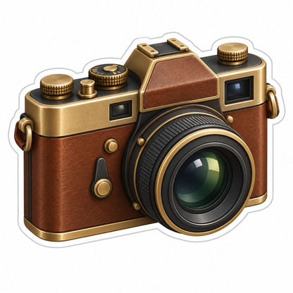 Vintage Brown Camera Vinyl Sticker Decal