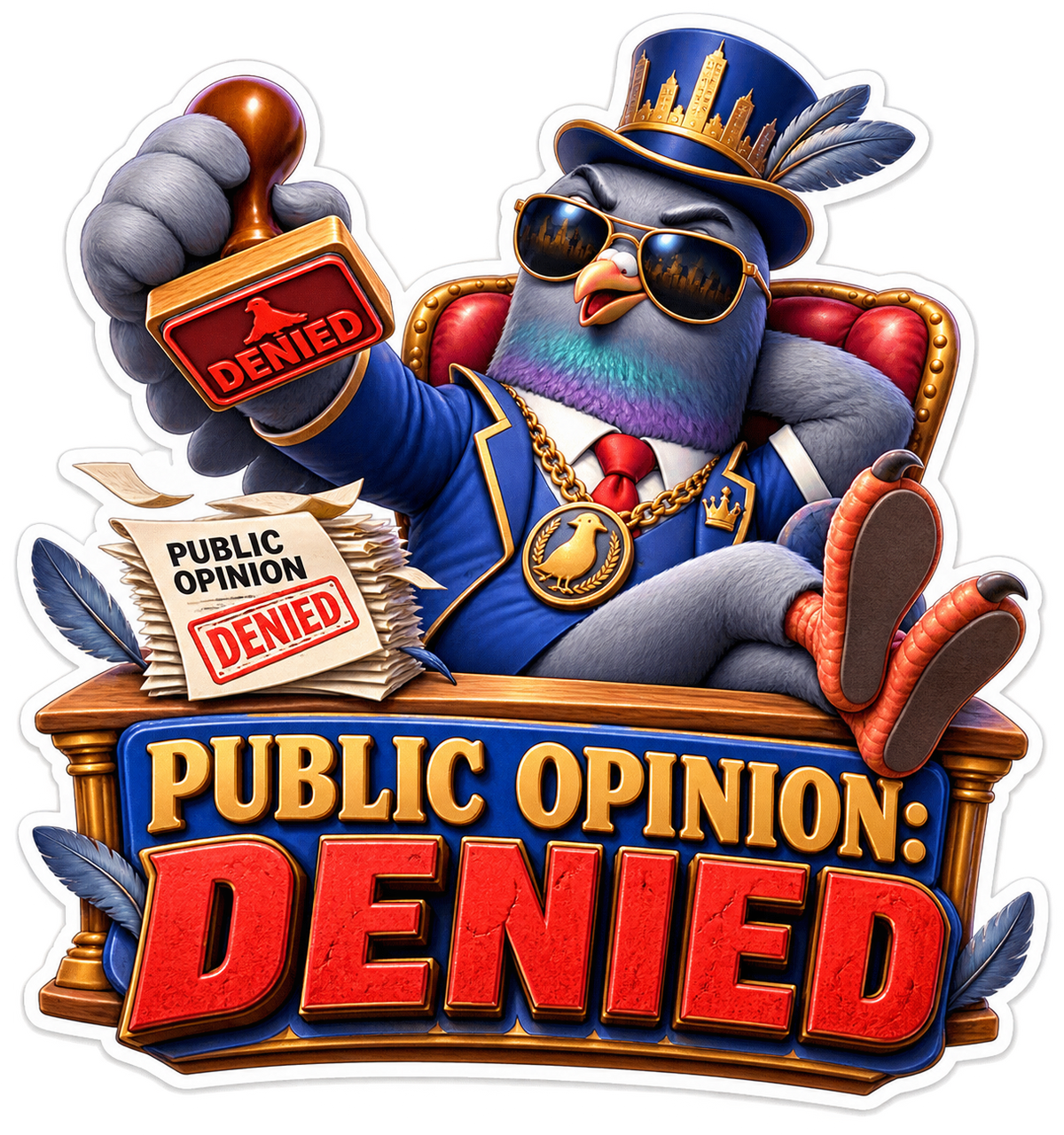 Public Opinion Denied Bird Judge Vinyl Sticker Decal
