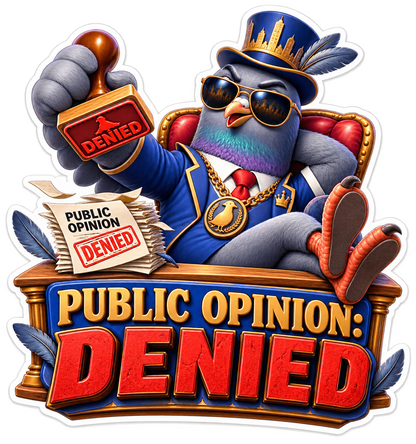 Public Opinion Denied Bird Judge Vinyl Sticker Decal