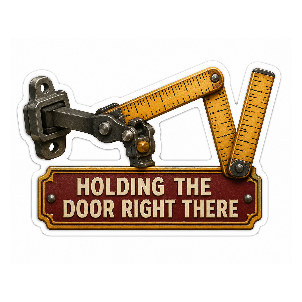 Door Check Strap Folding Ruler Vinyl Sticker Decal