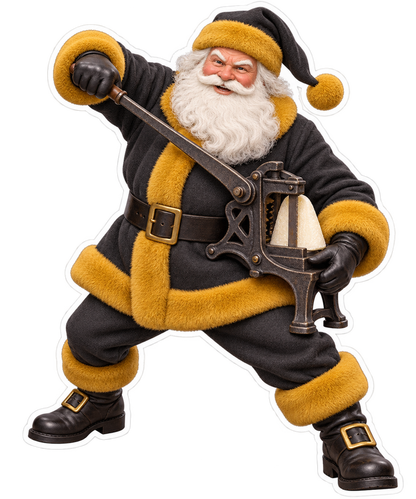 Santa Antique Cast Iron Sugar Loaf Cutter Vinyl Sticker Decal